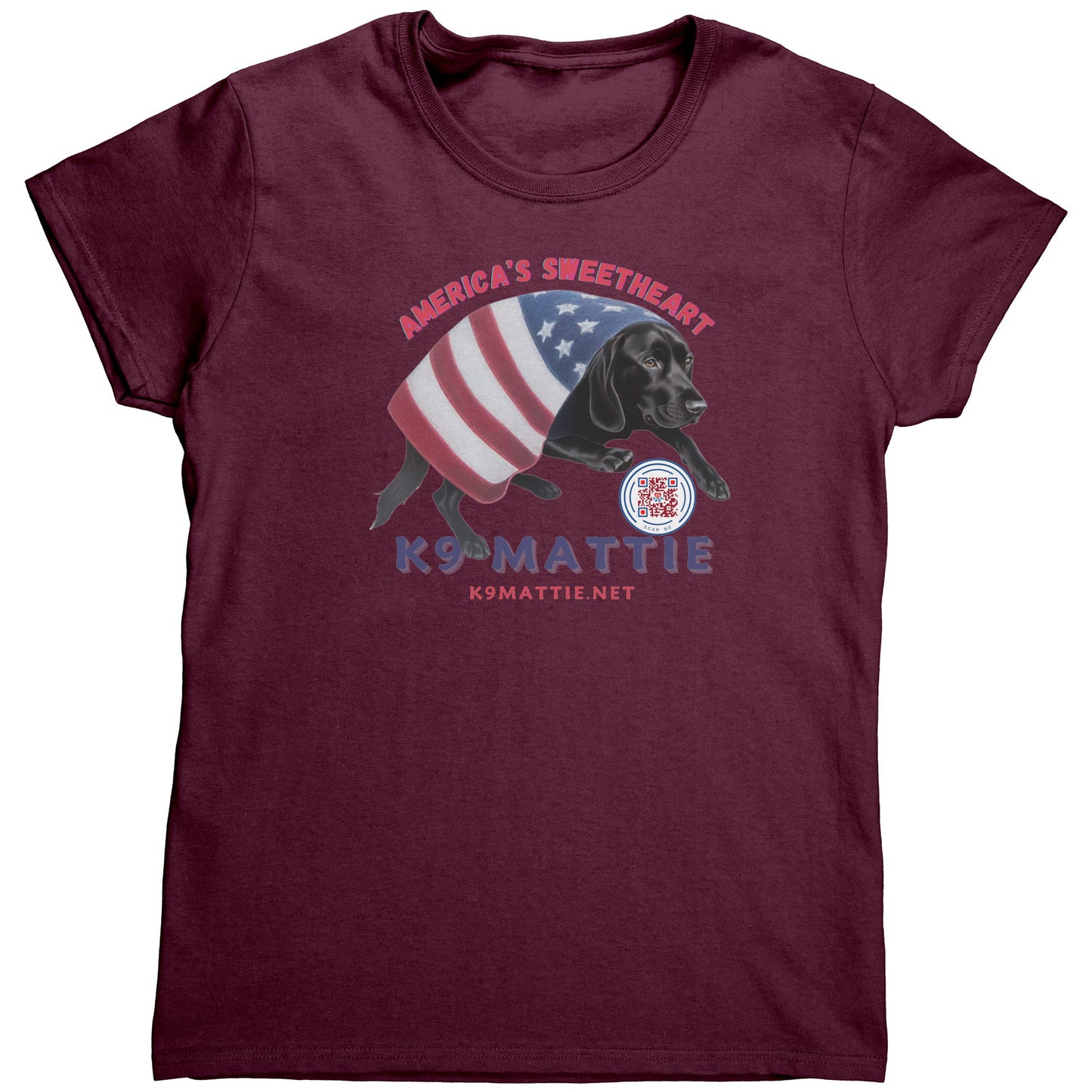 “America’s Sweetheart K9 Mattie” Women’s T-Shirt